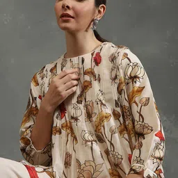 biba by rohit bal Biba Floral Printed Top With Palazzo image 3