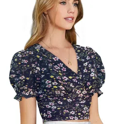 Fashion Care Women Floral Printed Fitted Crop Top image 4