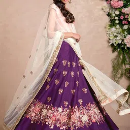 Zeel Clothing Embroidered Sequinned Silk Semi-Stitched Lehenga & Blouse With Dupatta image 2