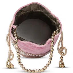 SKIMMER Embroidered Tasselled Potli Clutch image 3