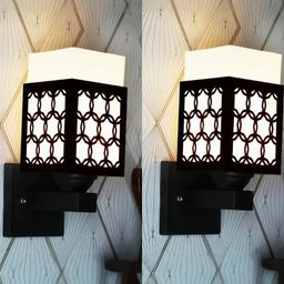 Gojeeva Black Wood Square Wall Lamps-picture-31