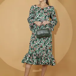 Honky Tonky Women Fit and Flare Sweetheart Neck Floral Midi Dress-picture-17