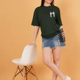 LECOWAR Women Pack Of 2 Graphic Printed Drop-Shoulder Sleeves T-shirt image 4