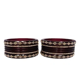 TAJ BRIDAL STORE Set Of 6 Rhinestones -Studded Bangles image 4