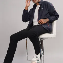 Dollar Men Mock Collar Solid Casual Bomber Jacket image 4