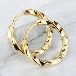 SHREE KRISHNA SHOPPING Unisex Gold-Plated Brass Earrings image 1