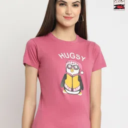 Tromko Women Pack of 2 Graphic Printed Round Neck Cotton Regular Fit T-shirts-image-92