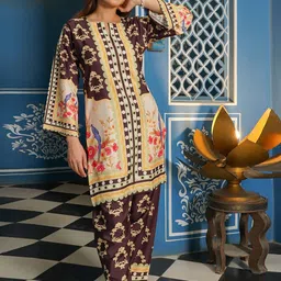 HOUSE OF KARI Ethnic Motifs Printed Tunic With Trousers Co-Ords-image-81