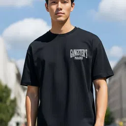 MaverIQ Men Graphic Printed Oversized Cotton Regular T-shirt image 2