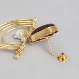 Anouk Gold-Plated Artificial Beads Beaded Contemporary Drop Earrings image 4