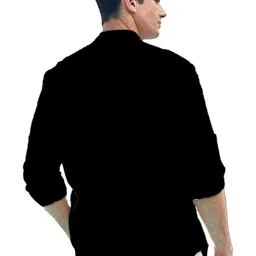 BHUVIKOO Band Collar Roll-Up Sleeves Straight Short Kurta image 2