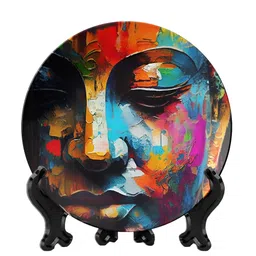 THE QUIRKY HOME Blue & Red Printed A Spark of Divine Decorative Ceramic Wall Plate image 4