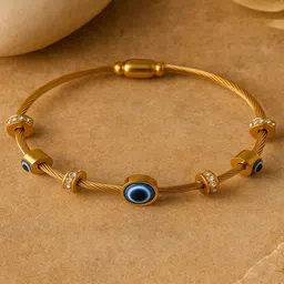 Jewelz Gold-Plated Stainless Steel Artificial Stones Studded Bangle-Style Bracelet image 2