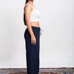 SVKETAIL Women Relaxed Straight Leg Mid-Rise Trousers image 2