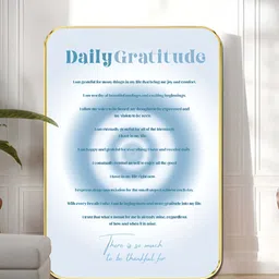 Myntra Elegant Homes White & Blue Daily Gratitude Affirmation Wooden Painting Wall Art-image-54