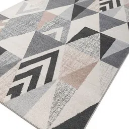 ASTERLANE Grey & Pink Geometric Carpet image 3