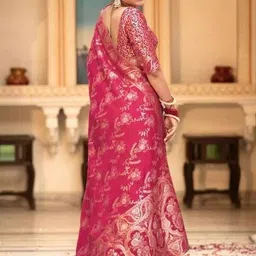 FINFOL Woven Design Zari Art Silk Handloom Banarasi Saree image 3