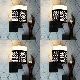 Gojeeva Black Wood Square Shaped Wall Lamp-picture-4