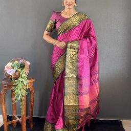 LeeliPeeri Designer Checked Woven Design Saree-picture-6
