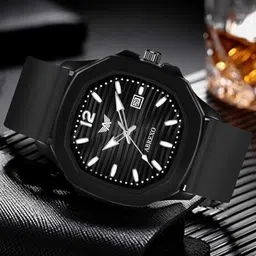 Abrexo Men Dial & Straps Analogue Watches Abx6600-Brown Strap Black Dial Watch-picture-13