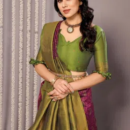 oxalis Ethnic Motifs Zari Banarasi Saree image 4