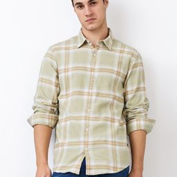 SPYKAR Men Spread Collar Tartan Checked Cotton Casual Shirt-picture-38
