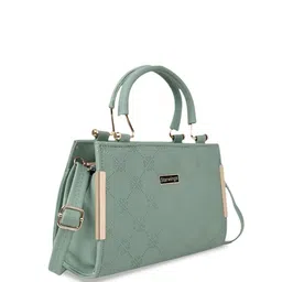 STARWINGS Floral Self Design Quilted Satchel With Detachable Sling Strap image 2