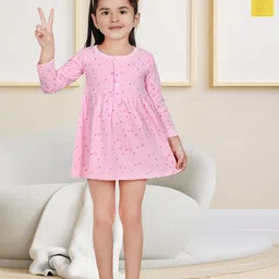 KIDEEZGUILD Girls Pack of 2 Printed Assorted Cotton Fit and Flare Dress-picture-32