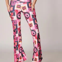 The Dance Bible Printed High-Rise Antimicrobial Flared Yoga Tights With 2 Side Pockets-image-59