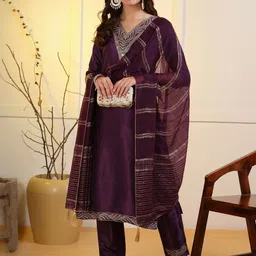 Moda Rapido Women Embroidered Regular Thread Work Kurta with Trousers & With Dupatta-picture-47