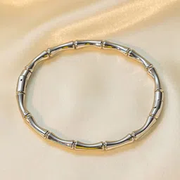 MYKI Stainless Steel Silver-Plated Cuff Bracelet-picture-33