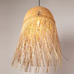 habereindia Novelty Handmade Bamboo Pendant Hanging Light (Beige) image 1