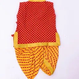 KID1 Boys Ethnic Motif Printed Angrakha Pure Cotton Kurta with Dhoti Pants image 3