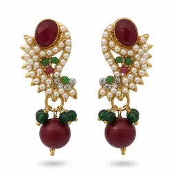 ANIKAS CREATION Gold-Plated Studded Jewellery Set image 4