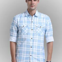 Rocket Science Men Comfort Slim Fit Checked Casual Shirt-picture-13