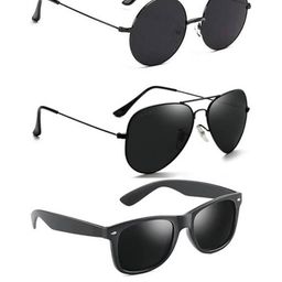 Arzonai Unisex Clear Lens & Black Sunglasses-picture-37