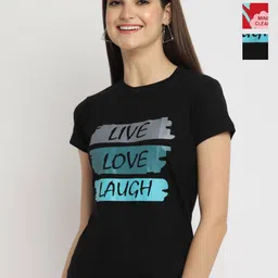 Dreambe Women Pack Of 3 Typography Printed Round Neck Cotton T-shirts-picture-20