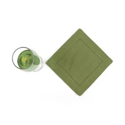 fingercraft Set Of 12 Olive-Green Cotton Square Coasters-picture-13