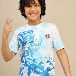 Kids Ville Boys Captain America Printed Pure Cotton T-shirt-picture-7
