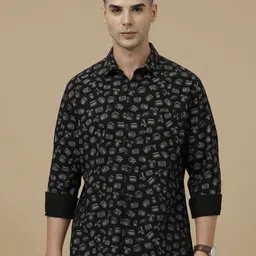 CAVALLO by Linen Club Contemporary Slim Fit Conversational Printed Casual Shirt-picture-40