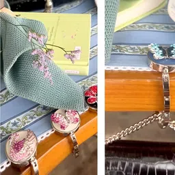 FURE Blue & White Printed Bouquet Table Bag Hanger image 2