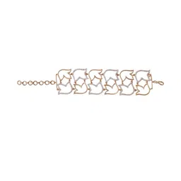 KAYRAH Women Gold-Plated Cubic Zirconia Studded Link Bracelet-picture-18