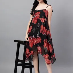 Bright Nex Floral Print Georgette Fit & Flare Dress-picture-19