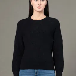 Red Tape Women Self Design Long Sleeves Round Neck Pullover-picture-41