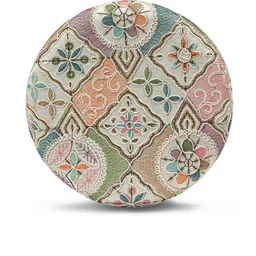 THE TAN CLAN Mughal Embroidered Round Box Clutch image 4