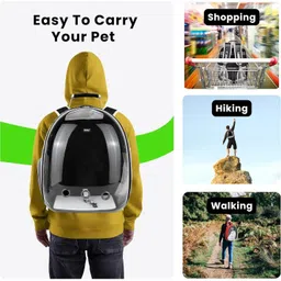 okasta Astronaut Space Transparent Pet Carrier - Pet Bag for Travel | Hiking Blue Backpack Pet Carrier image 4