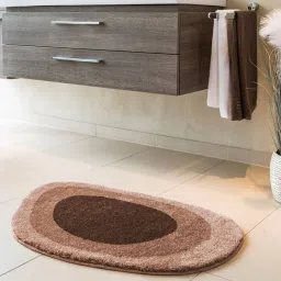 obsessions Brown Geometric 60 X 90 cm Lake Bath Mat image 1