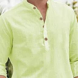 Navkanj Long Sleeves Mandarin Collar Straight Short Kurta image 5