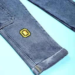 KiddoPanti Boys Printed Straight Leg Dungarees With Cargo Pockets image 3