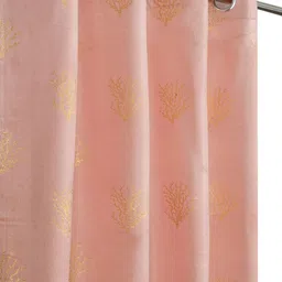 GEET CREATIONS Pink Set of 2 Floral Long Door Curtain image 4